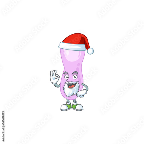 Clostridium botulinum Santa cartoon design concept with ok finger