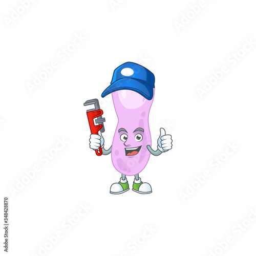 Clostridium botulinum Cartoon drawing concept work as smart Plumber