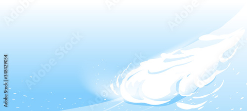 Fotografia, Obraz Snow avalanche slides down from mountain slope, natural hazard illustration back