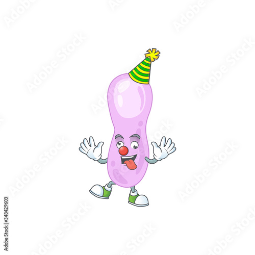 entertaining Clown clostridium botulinum caricature character design style