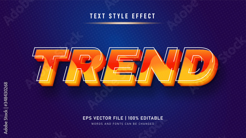 Yellow trend text style effect. Editable text effect