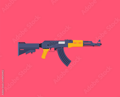 Flat illustration rifle vector for web design