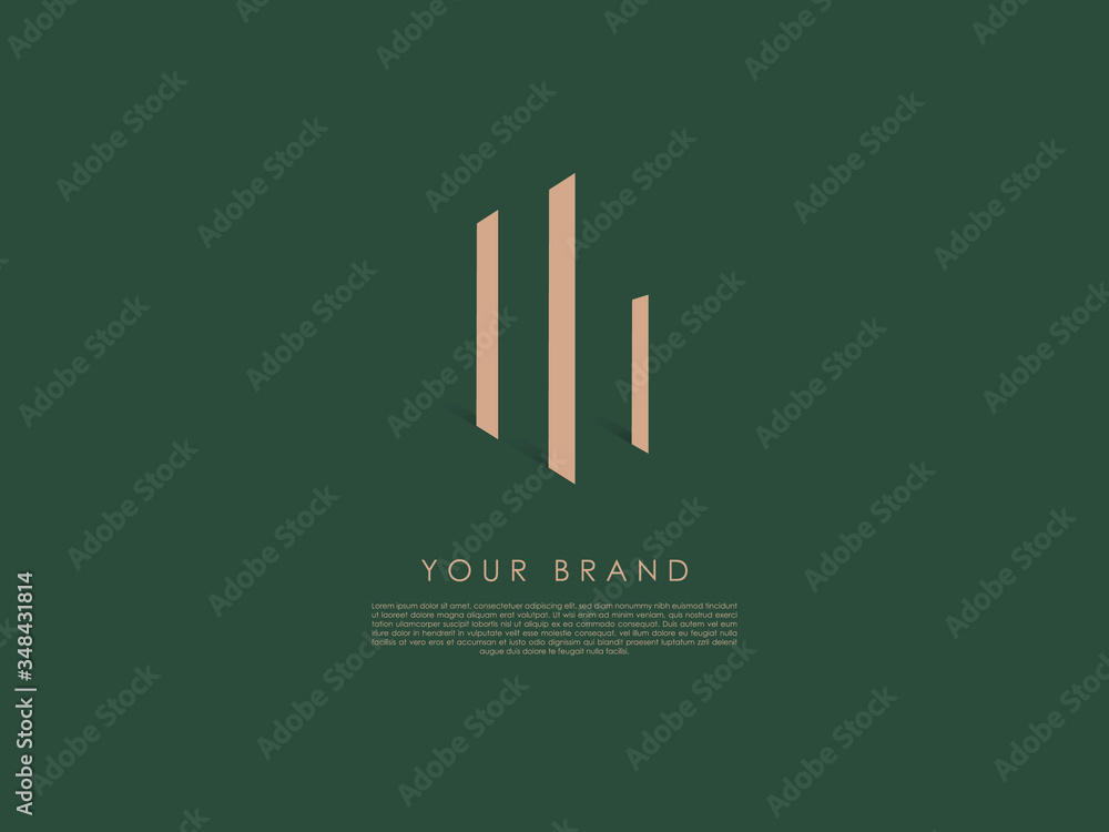 a logo consists of three rectangular surfaces standing with an angle a logo consists of three rectangular surfaces standing with an angle