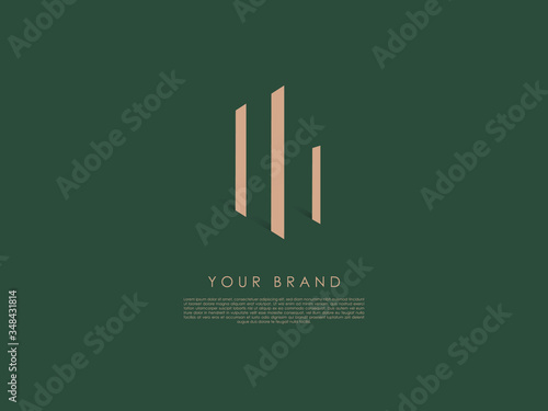 a logo consists of three rectangular surfaces standing with an angle