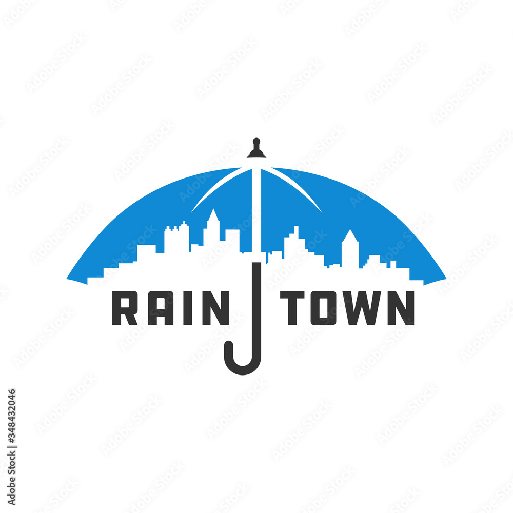 Fototapeta premium City umbrella vector logo