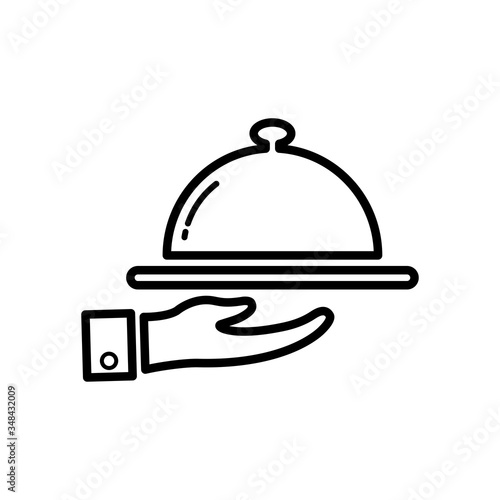 tray on hand - restaurant icon vector design template
