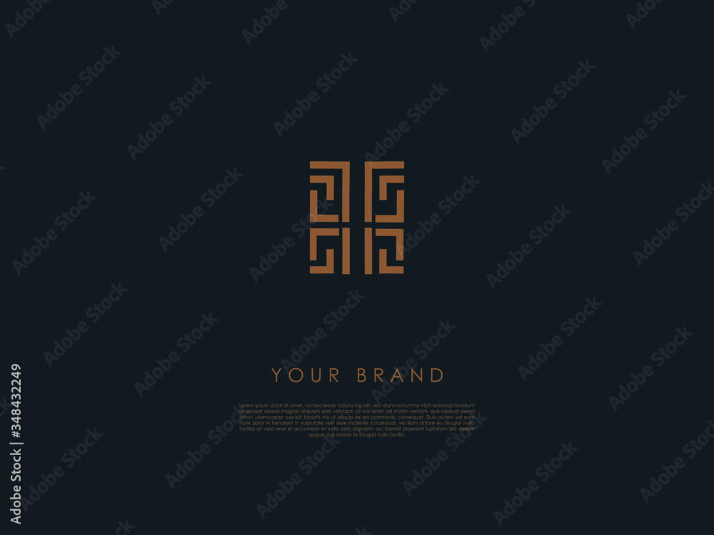 a rectangular business logo which has straight and 'L' shaped lines and letter 'I' in the middle a rectangular business logo which has straight and 'L' shaped lines and letter 'I' in the middle