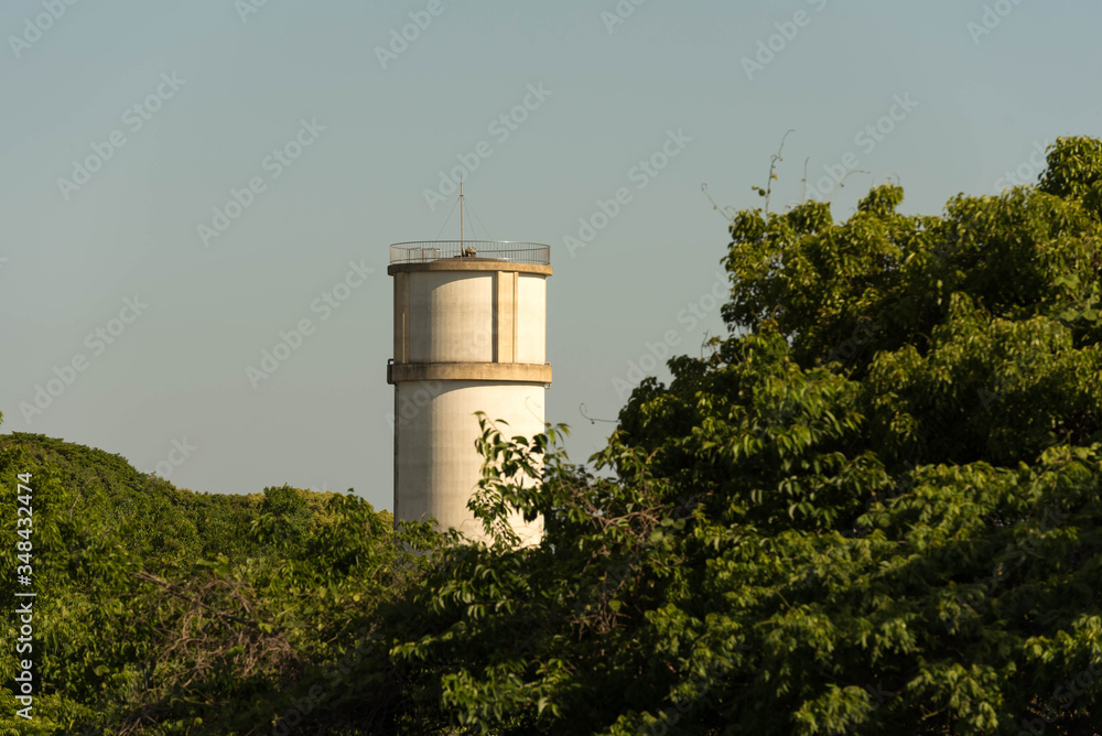 Town water tank supply system. 