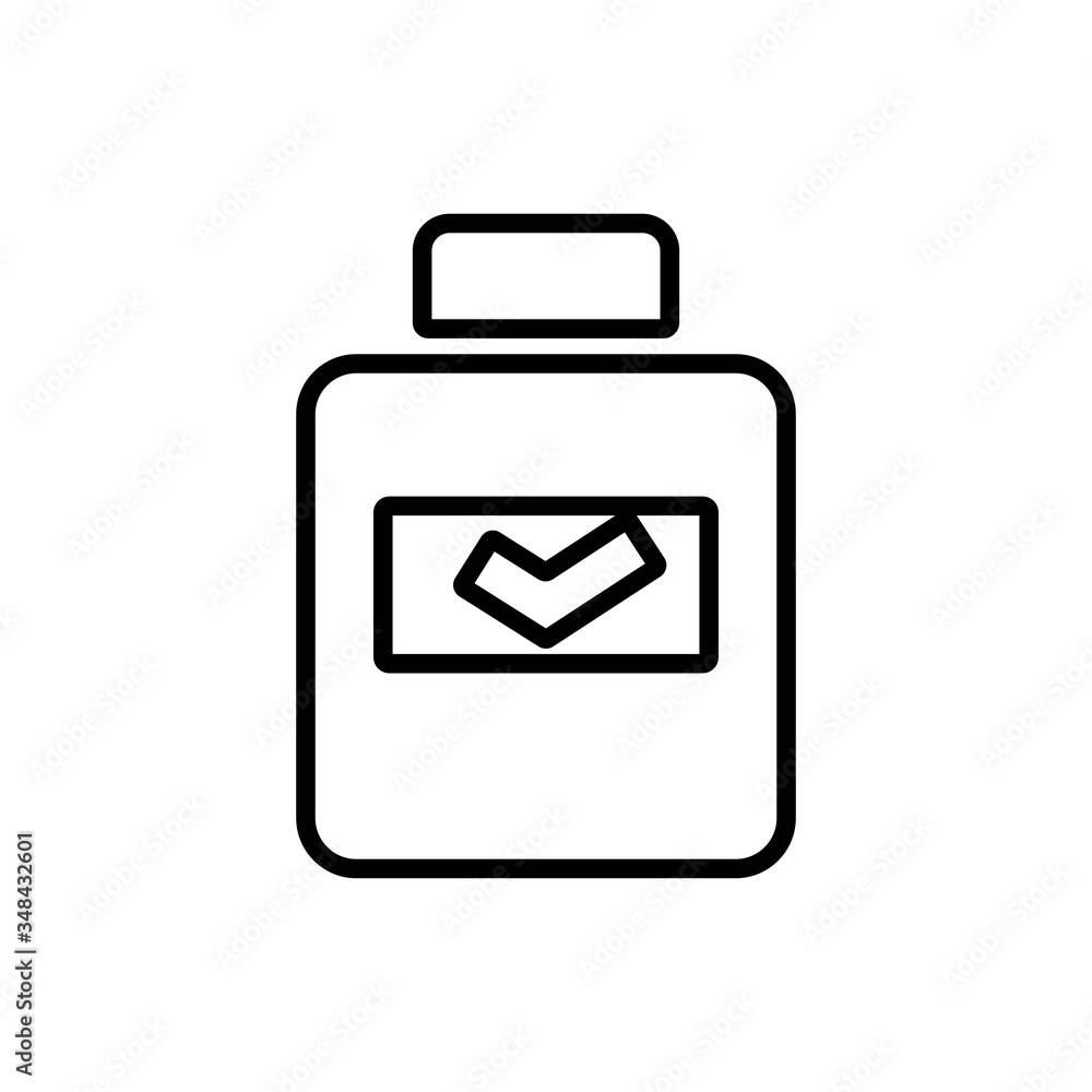 Container for pills, vitamins and supplements. Flat icon design. Container for pills, vitamins and supplements. Flat icon design.