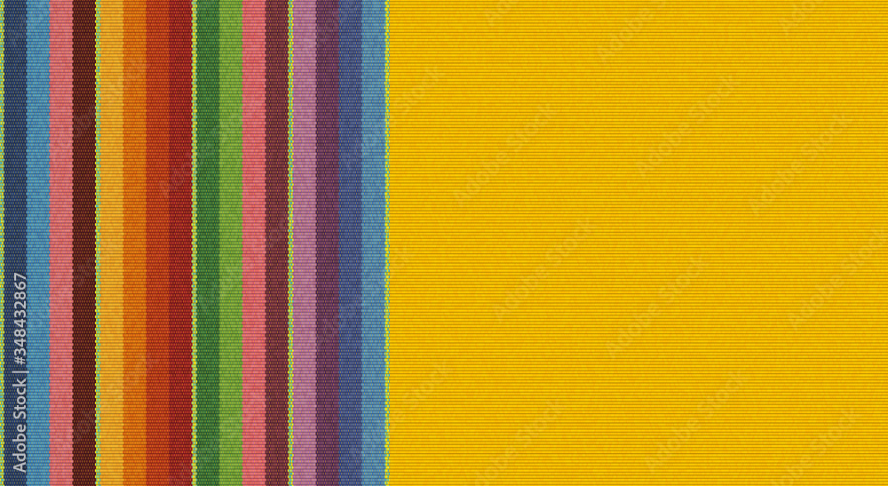 Fototapeta Blanket stripes seamless vector pattern. Background for Cinco de Mayo party decor or ethnic mexican fabric pattern with colorful stripes.