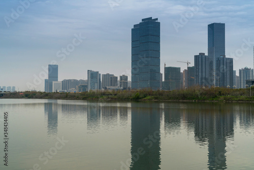 Lakeside modern office building in China