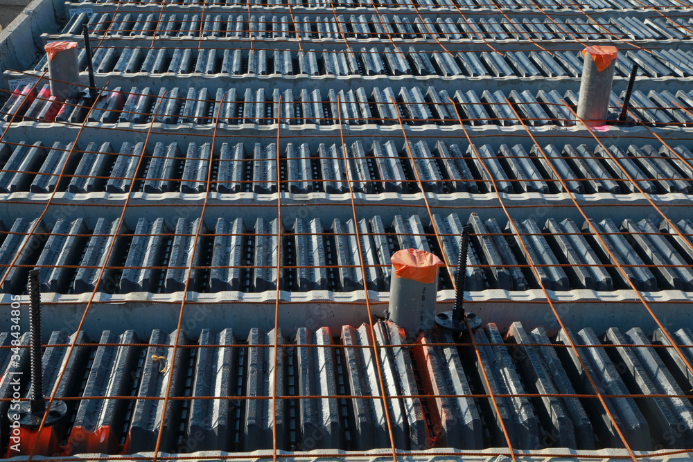 Hourdis en plastiques pour la construction de fondation Stock Photo — free download
