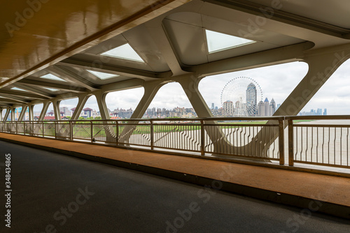 Bridge  pedestrians and non-motorized vehicle lanes