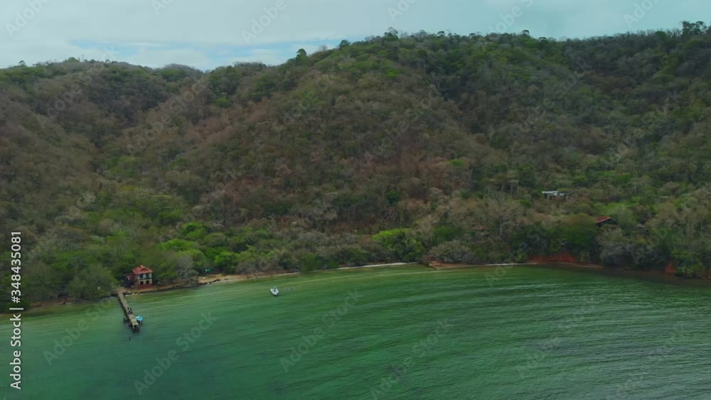Pan Aerial of the Leprosy Administration building at Chacachacare island in Bocas del Dragon islands, Trinidad Pan Aerial of the Leprosy Administration building at Chacachacare island in Bocas del Dragon islands, Trinidad