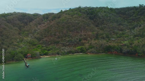 Pan Aerial of the Leprosy Administration building at Chacachacare island in Bocas del Dragon islands, Trinidad photo