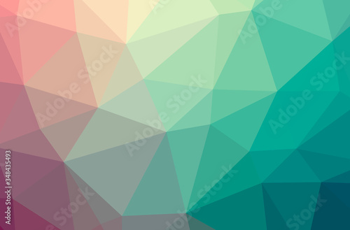 Illustration of abstract Green, Yellow horizontal low poly background. Beautiful polygon design pattern.