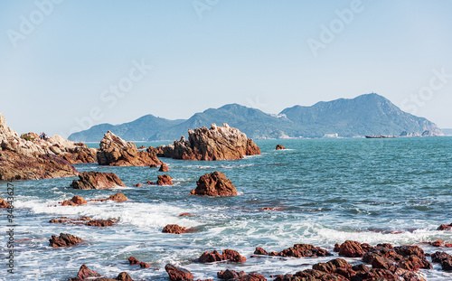 Coastal scenery along the way of the Dapeng Peninsula in Shenzhen, China photo