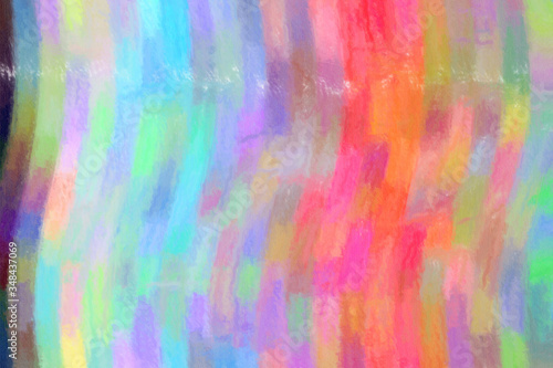 Blue, yellow, light pink and blue waves Long brush Strokes Pastel abstract paint background.