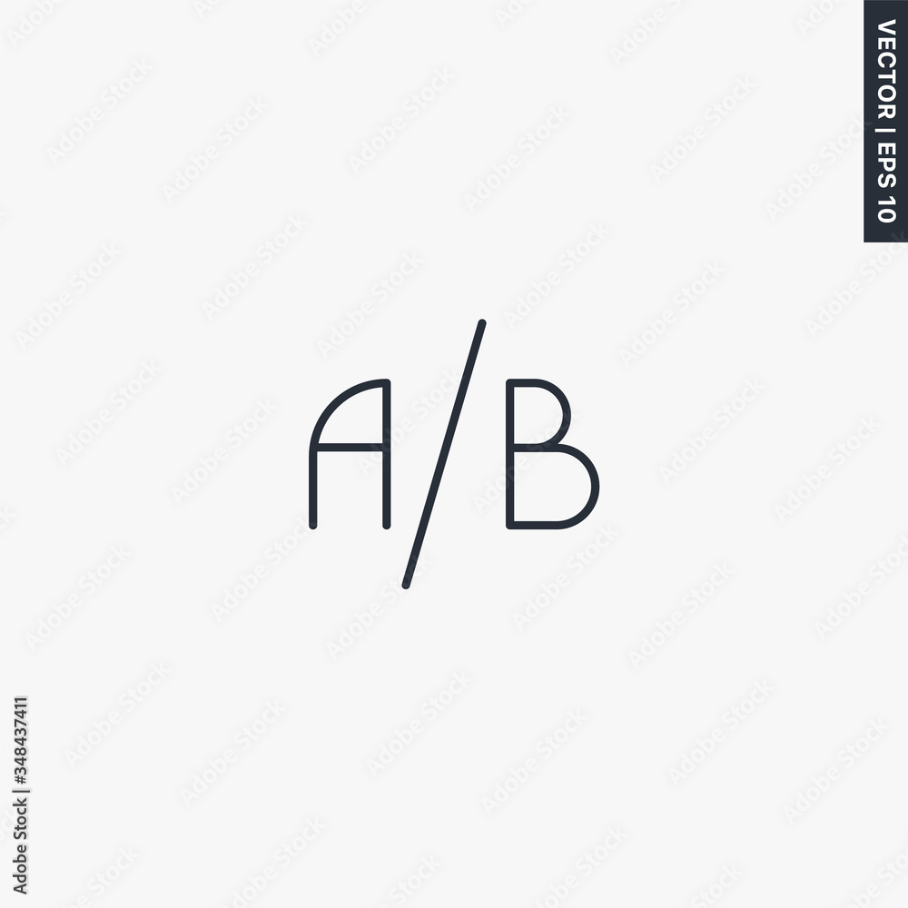 AB testing, linear style sign for mobile concept and web design AB testing, linear style sign for mobile concept and web design