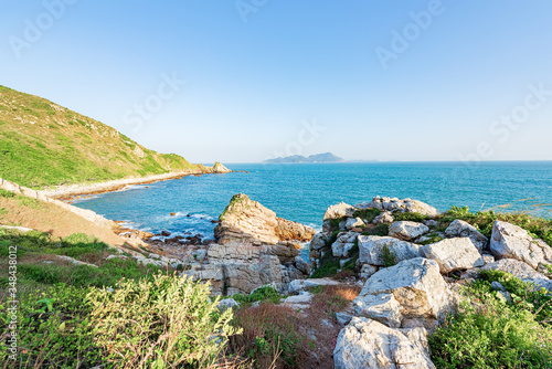 Coastal scenery along the way of the Dapeng Peninsula in Shenzhen, China photo