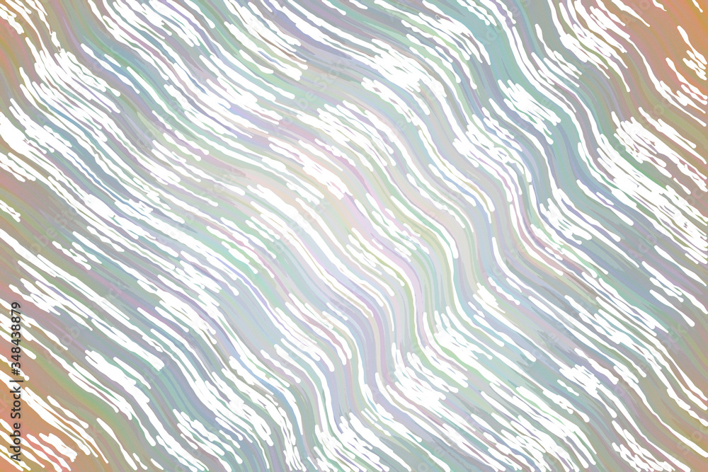 Orange, brown and gray waves White lines abstract paint background.