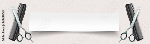 Scissors Comb Paper Banner Noble Ornament Header