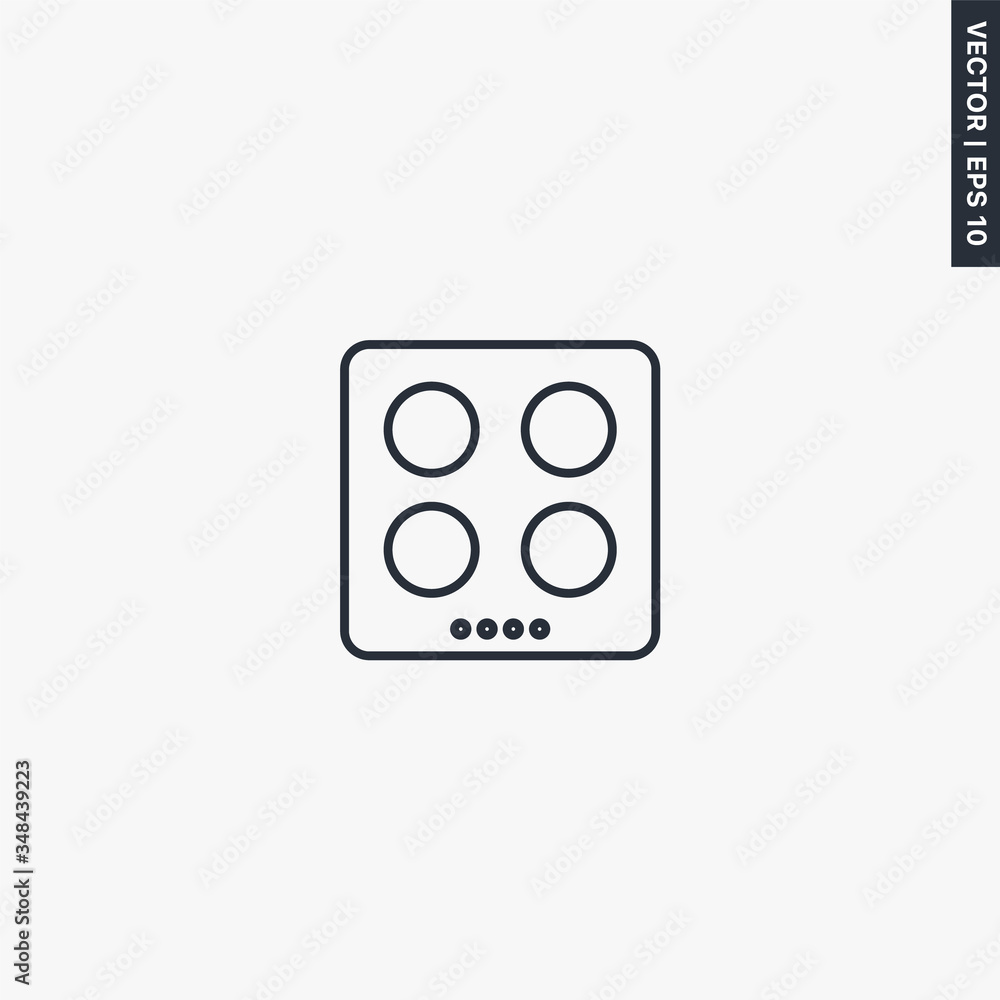 Kitchen stove, linear style sign for mobile concept and web design Kitchen stove, linear style sign for mobile concept and web design