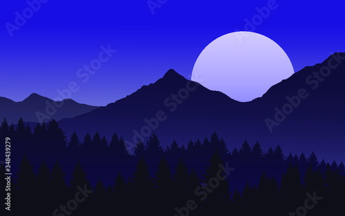  moon rise in the mountains