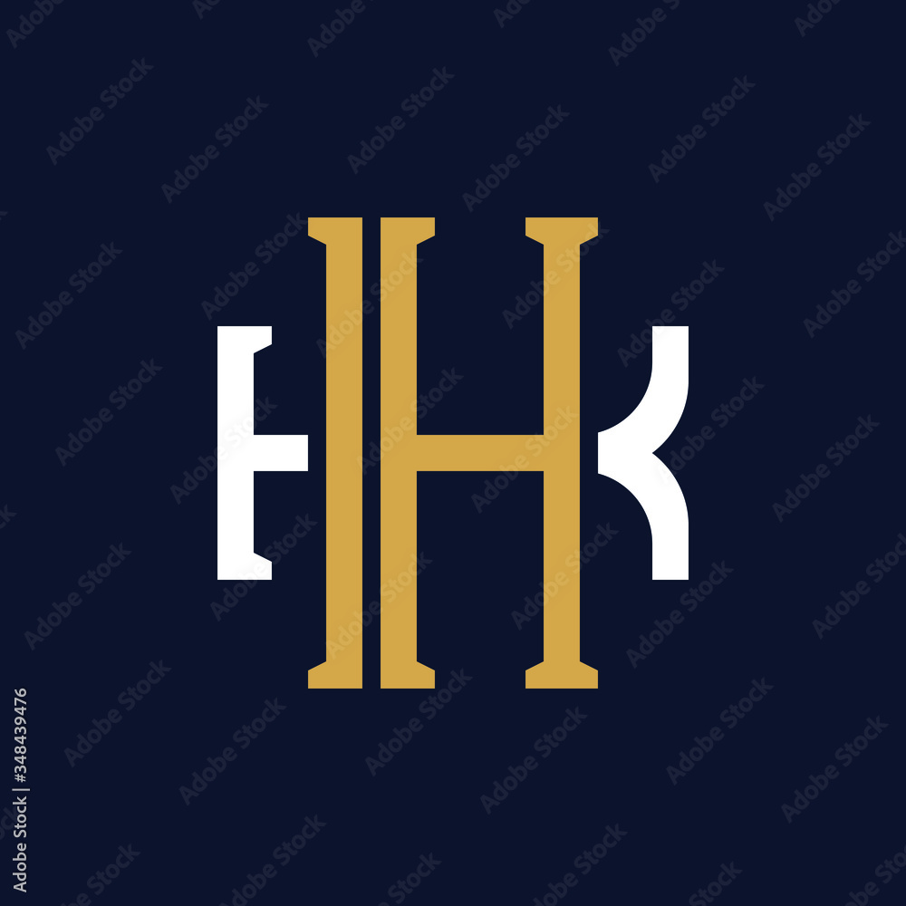 Initial Letter HK KH Monogram Logo Design Initial Letter HK KH Monogram Logo Design