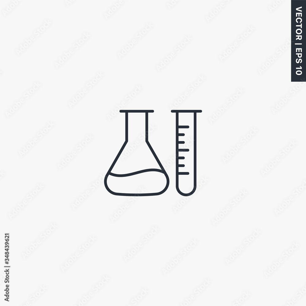 Laboratory test tube, linear style sign for mobile concept and web design Laboratory test tube, linear style sign for mobile concept and web design