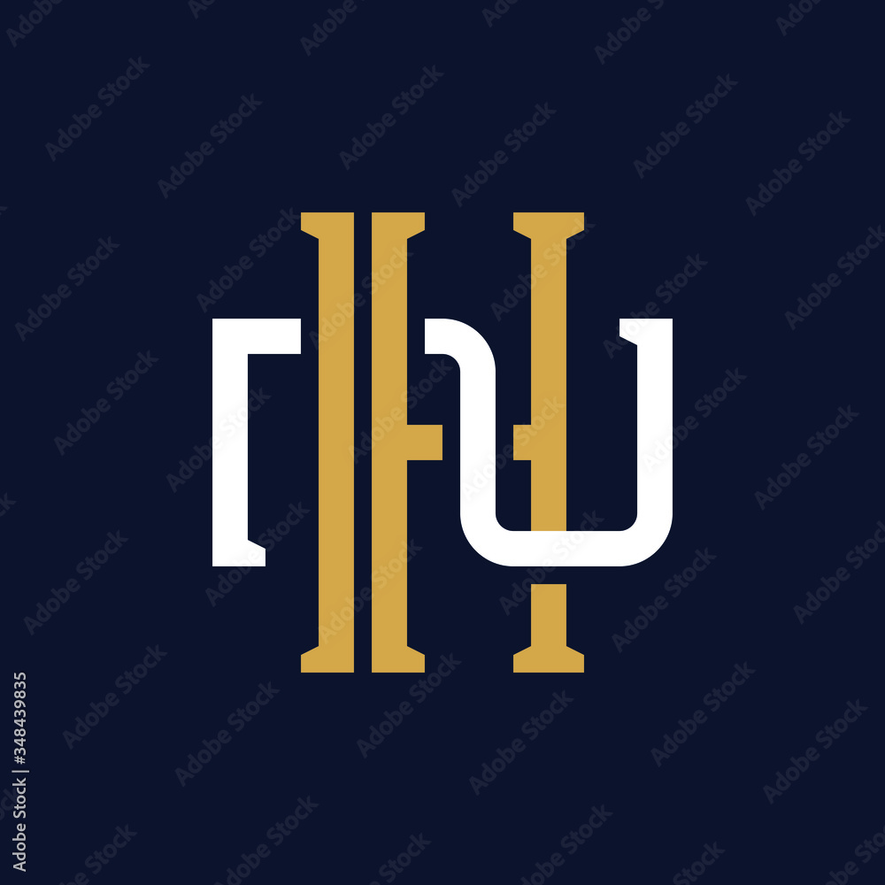 Initial Letter HN NH Monogram Logo Design Initial Letter HN NH Monogram Logo Design