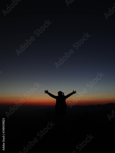 silhouette top of a mountain