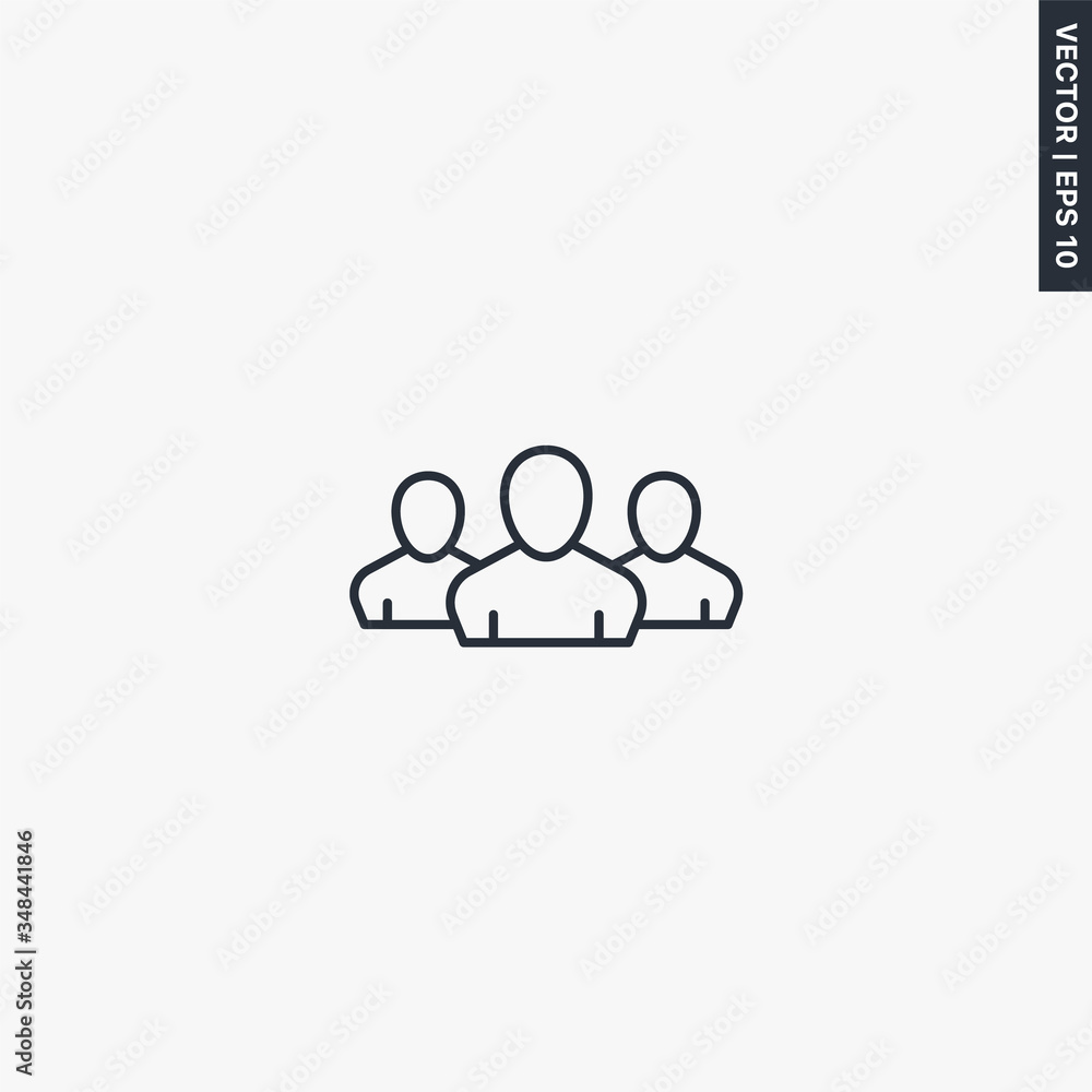 Team, linear style sign for mobile concept and web design Team, linear style sign for mobile concept and web design