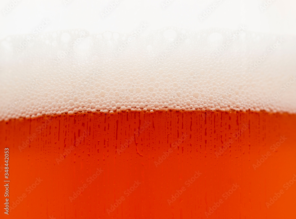 misted glass with beer bubbles