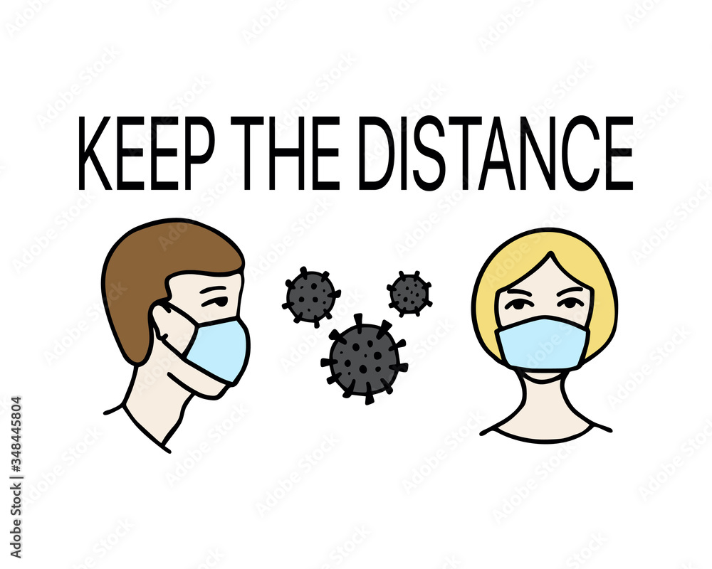 Man and woman wearing protective mask Man and woman wearing protective mask