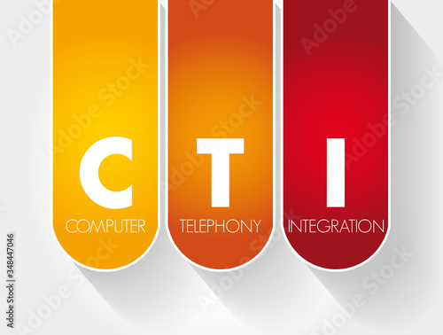 CTI - Computer Telephony Integration acronym, technology concept background