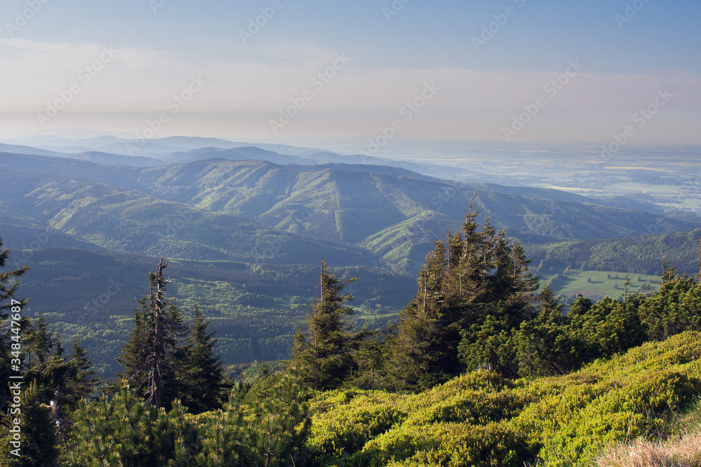 Nice view from the ridgeway, Jeseníky mountains, Czech Republic.