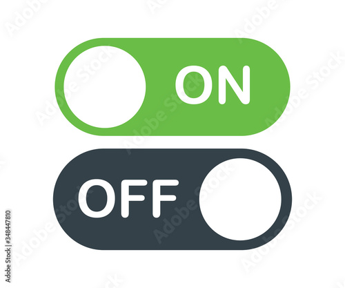 on off activate slider buttons vector