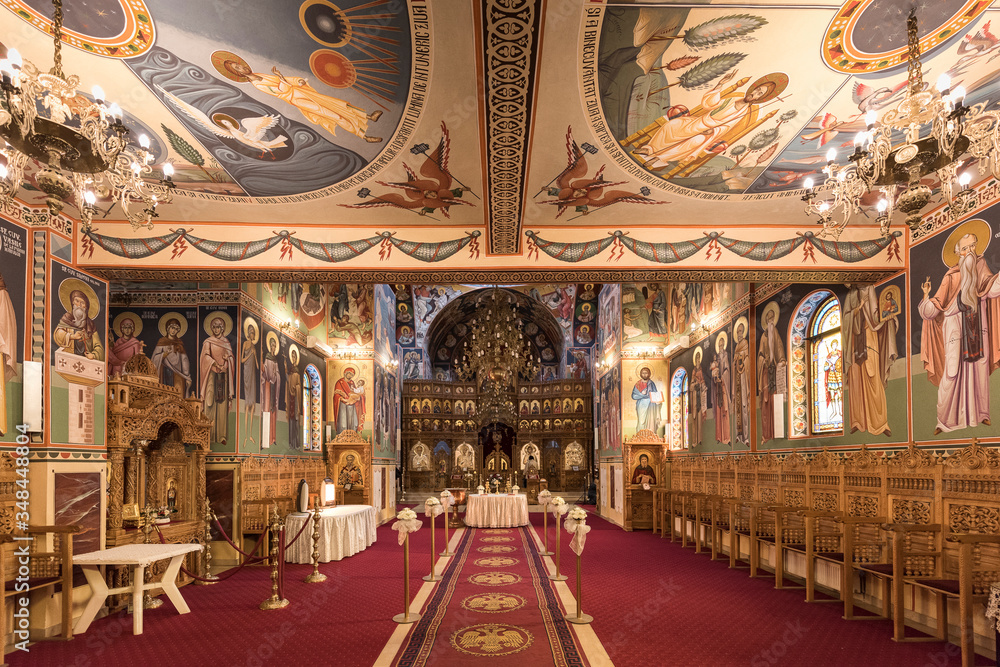 Obraz premium January 21st, 2017 - BUCHAREST - Inside views of Vatra Luminoasa church, at christening time