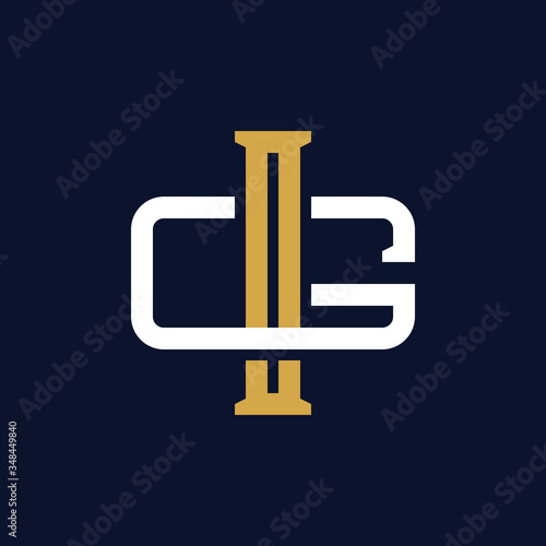 Initial Letter IG GI Monogram Logo Design