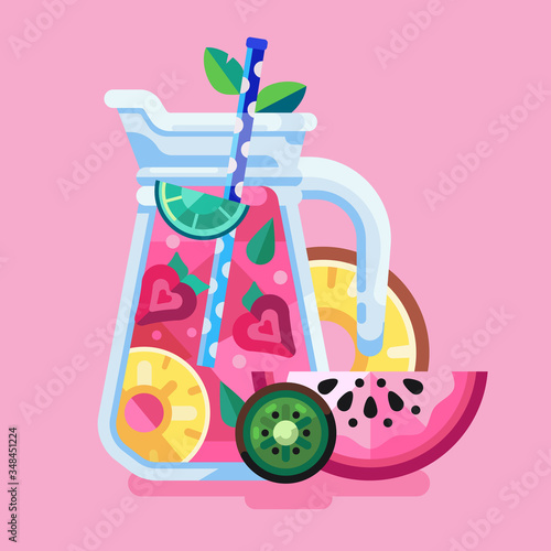 Exotic Fruit Summer Cocktail Shake or Smoothie