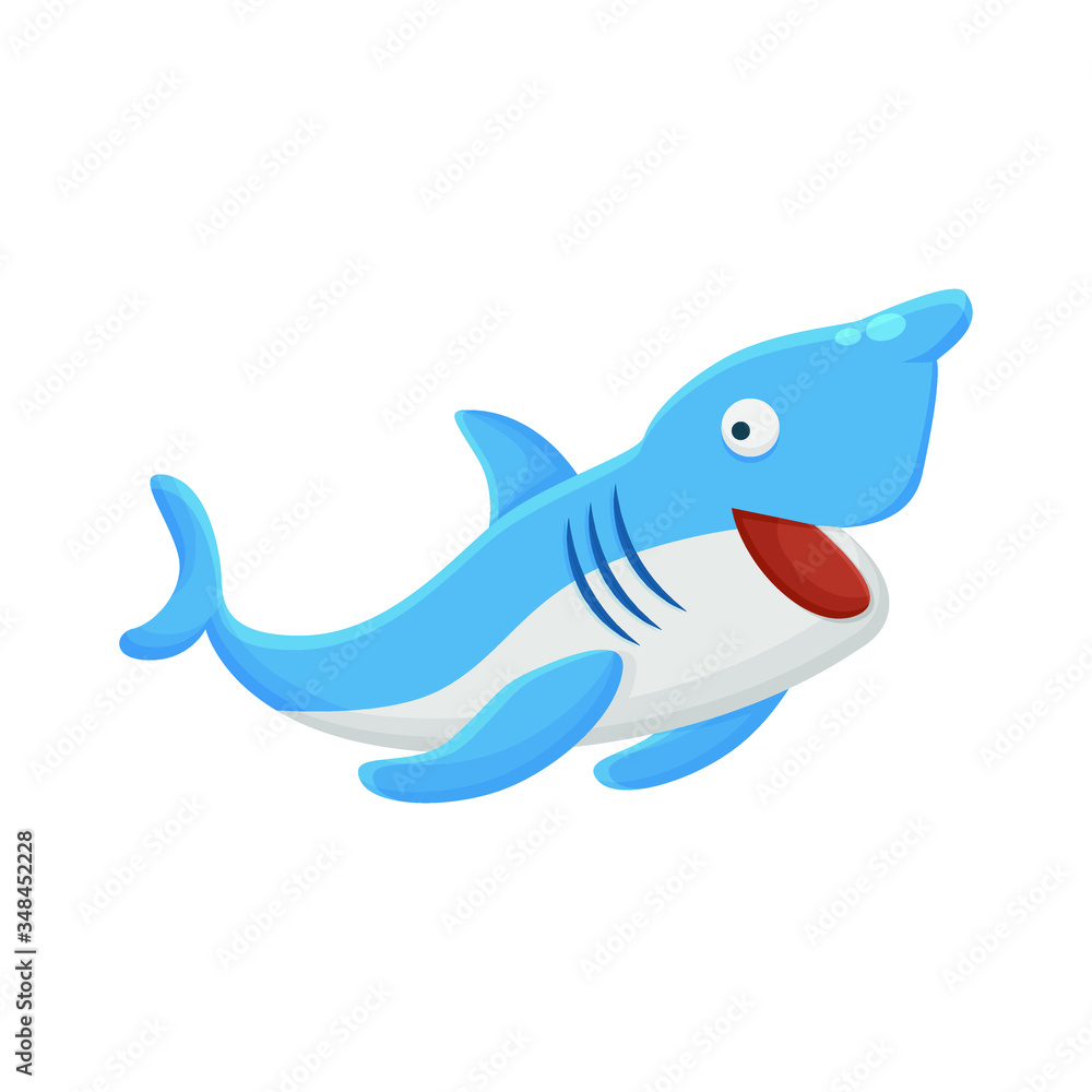 Shark Cartoon Character. Cute Wild Animal Mascot Icon Flat Design. Childrens Wallpaper
Shark Cartoon Character. Cute Wild Animal Mascot Icon Flat Design. Childrens Wallpaper