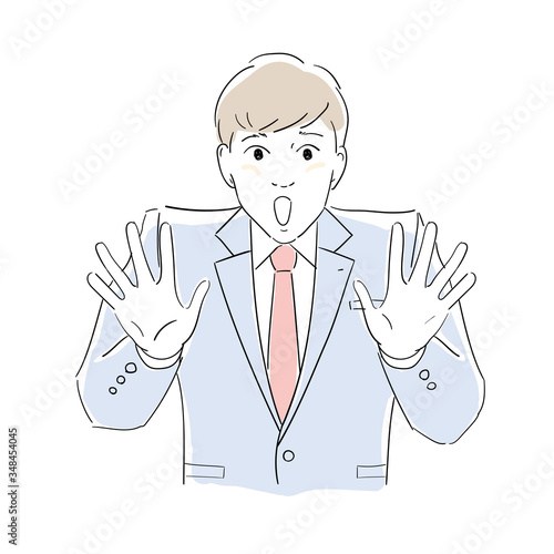 驚く男性社員