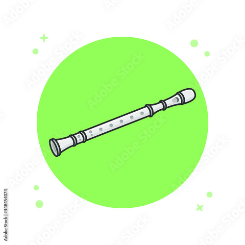 Flute. Musical instrument. Icon Vector illustration
