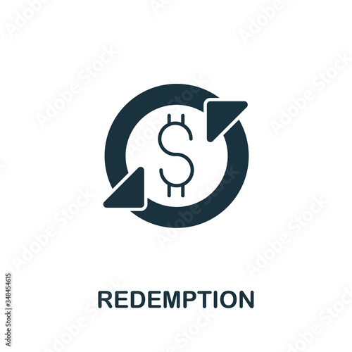 Redemption icon from investment collection. Simple line Redemption icon for templates, web design and infographics
