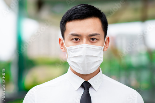 Bild auf Leinwand Asian man wear face mask