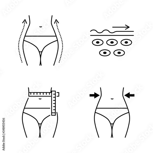 Lifting body, lose weight, anti-cellulite icons