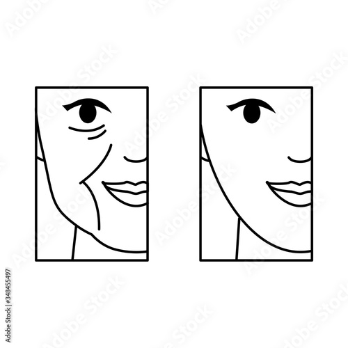Remodeling, face oval correction anti-aging lifting icons