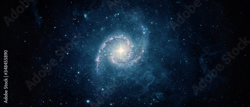 Beautiful galaxy on night sky  star in the space. Lonely galaxy in outer space. Elements of this image furnished by NASA.