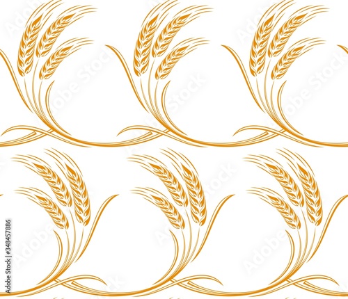 A seamless background with wheat cones.